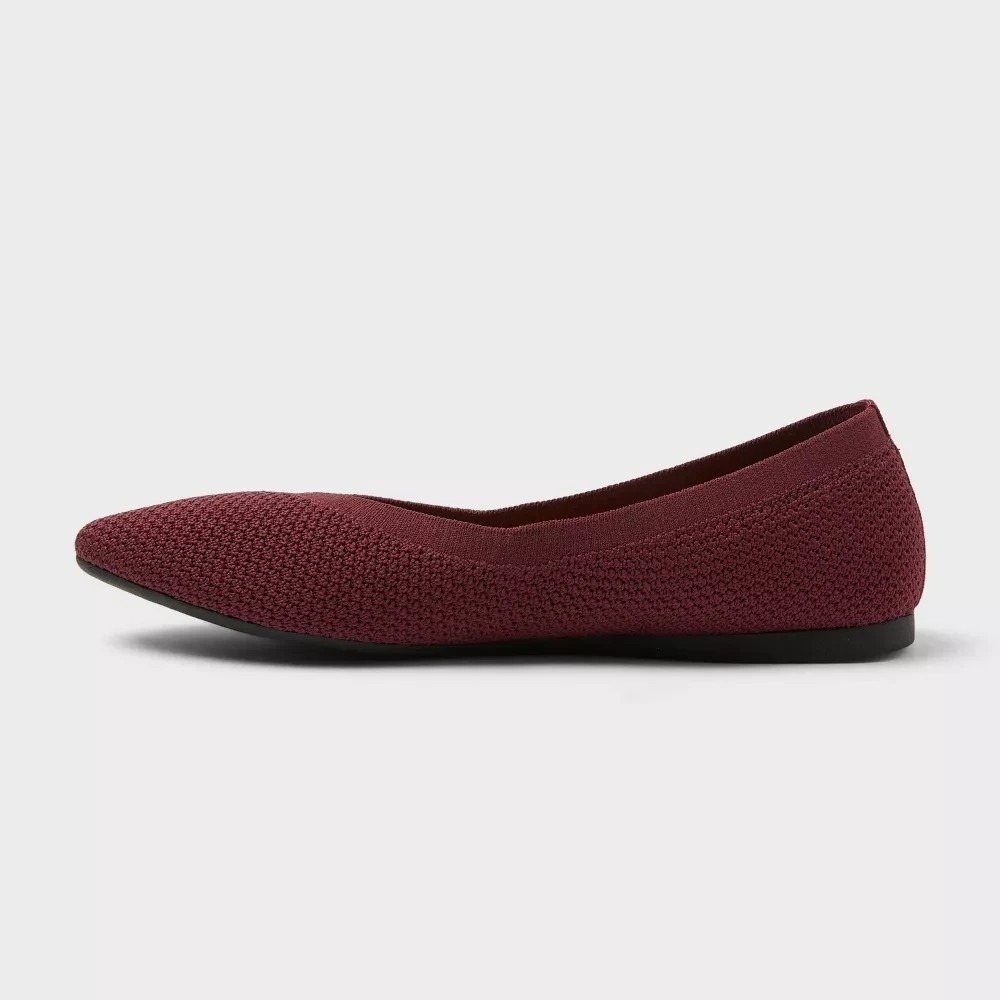 Women's Knit Burgundy Flats by A New Day Claire‎  Size 7 New With Tags - Picture 8 of 9